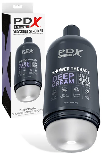 PDX Deep Cream 8.1" Discreet Shower Bottle Stroker — image 5 of 12