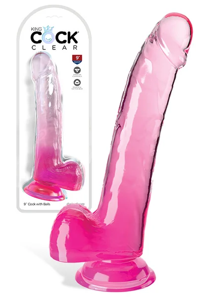 Pipedream King Cock Clear 9" Realistic Dildo with Balls & Suction Cup Base — image 4 of 6