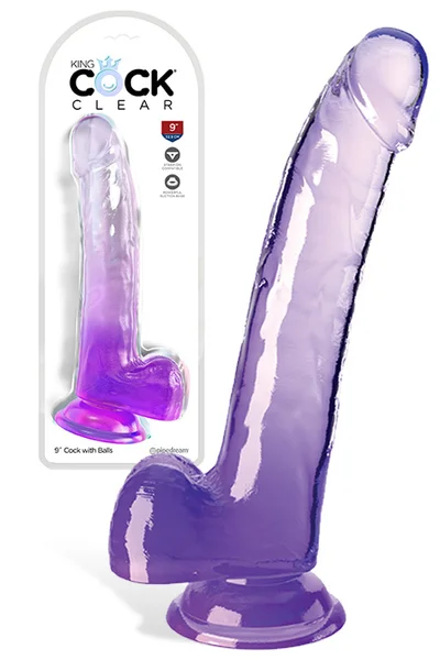 Pipedream King Cock Clear 9" Realistic Dildo with Balls & Suction Cup Base — image 6 of 6