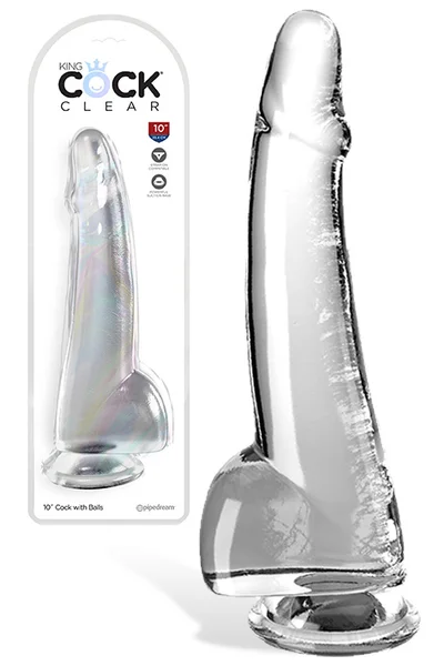 Pipedream King Cock Clear 10" Realistic Dildo with Balls & Suction Cup Base — image 6 of 6