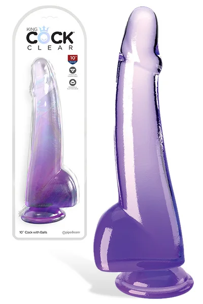 Pipedream King Cock Clear 10" Realistic Dildo with Balls & Suction Cup Base — image 5 of 6