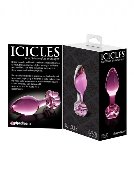 Icicles No 48 Medium Glass Flower Butt Plug 3 Inch