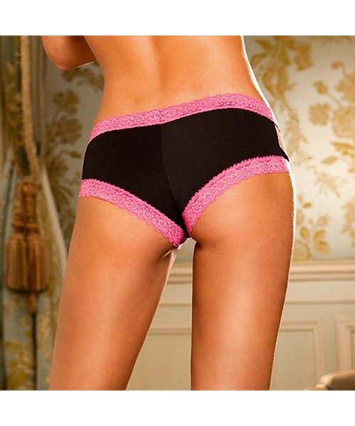 Microfiber boyshort with lace trim