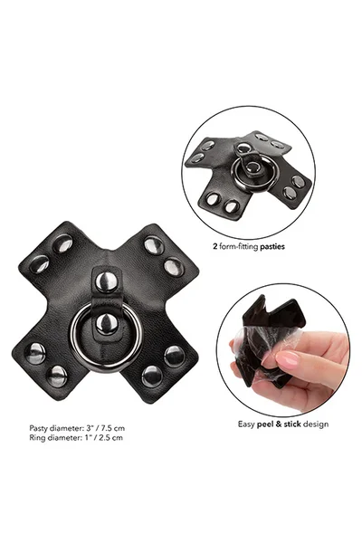 California Exotic O Ring Black Cross BDSM Nipple Pasties — image 8 of 10