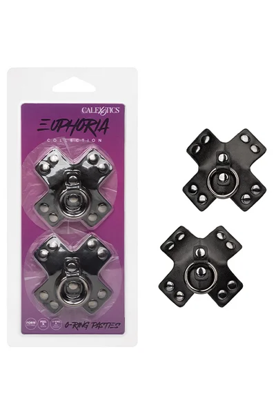 California Exotic O Ring Black Cross BDSM Nipple Pasties — image 6 of 10