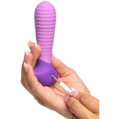 Pipedream Women s Vibrating Ribbed Silicone 4 7 Butt Plug