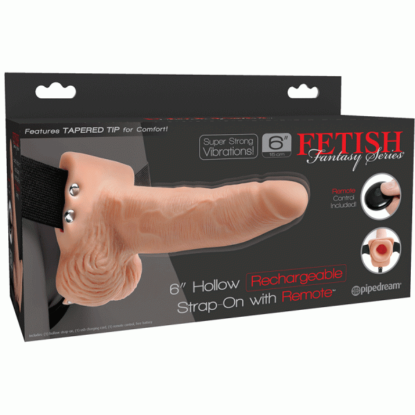 6'' Rechargeable Vibrating Hollow Strap On Penis Extension by Fetish Fantasy