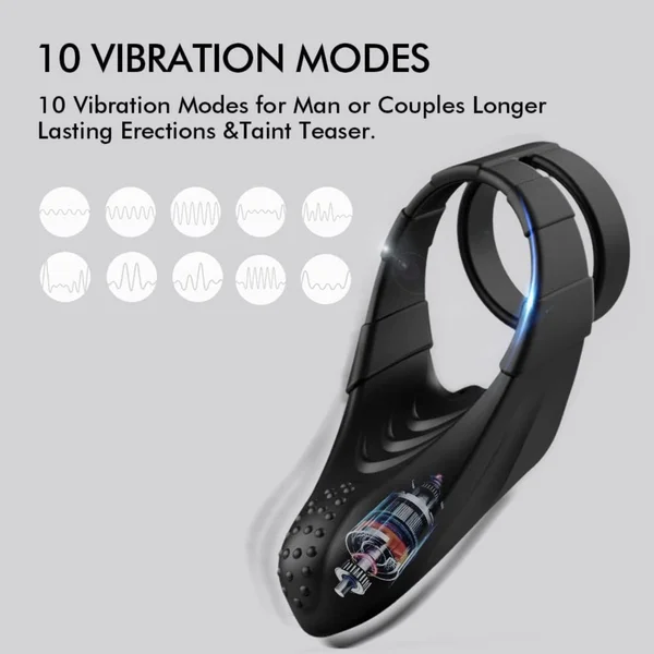Sperm Locking Dual Cock Ring with Taint Teaser — image 11 of 19