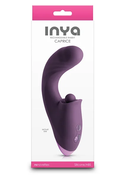 Inya Caprice Rechargeable Silicone Thrusting Dual Stimulation Vibrator - Purple — image 6 of 6