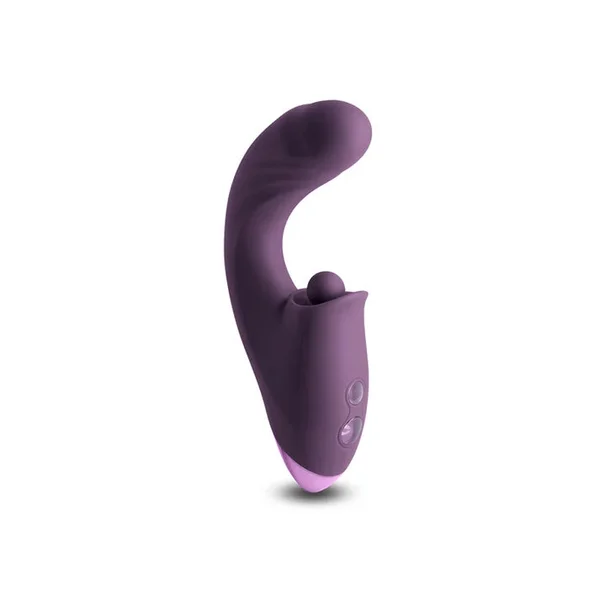 Inya Caprice Rechargeable Silicone Thrusting Dual Stimulation Vibrator - Purple — image 8 of 12