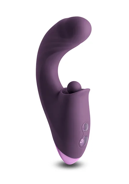 Inya Caprice Rechargeable Silicone Thrusting Dual Stimulation Vibrator - Purple — image 4 of 6