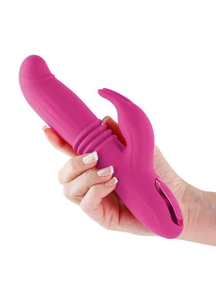 Inya Passion Thrusting Throbbing Expanding Rabbit Silicone Dual Stimulation Vibrator - Pink — image 5 of 6