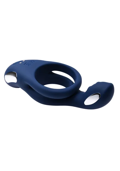 Zero Tolerance Ring Around The Rosy Silicone Vibrating Double Cock Ring & Ball Stimulator - Blue — image 24 of 25
