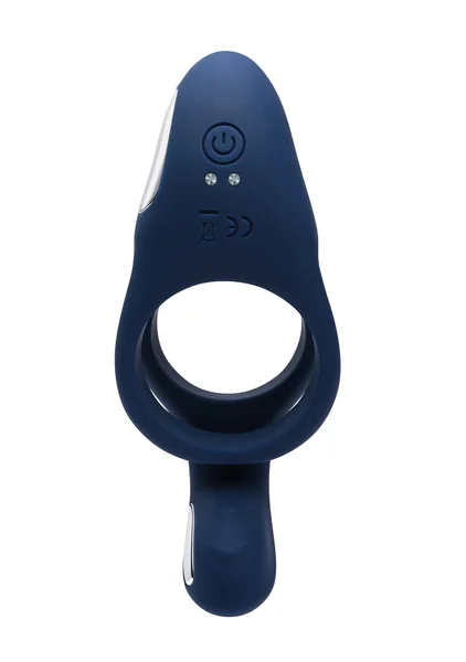 Zero Tolerance Ring Around The Rosy Silicone Vibrating Double Cock Ring & Ball Stimulator - Blue — image 22 of 25