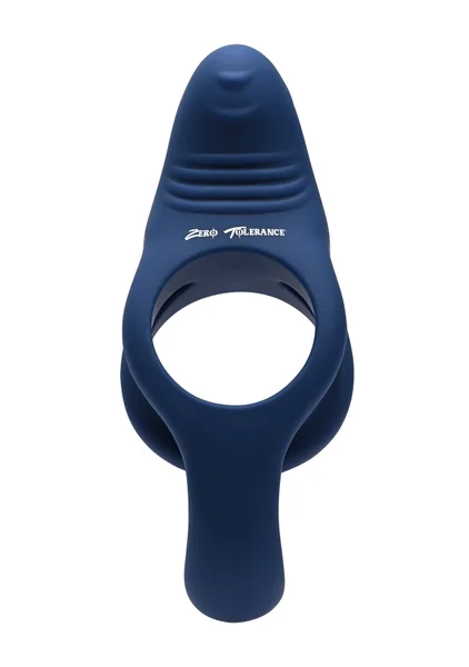 Zero Tolerance Ring Around The Rosy Silicone Vibrating Double Cock Ring & Ball Stimulator - Blue — image 21 of 25