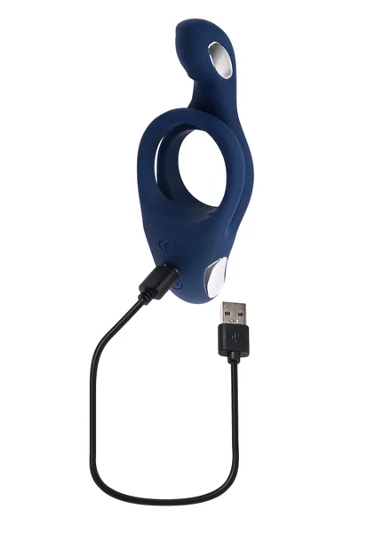 Zero Tolerance Ring Around The Rosy Silicone Vibrating Double Cock Ring & Ball Stimulator - Blue — image 25 of 25