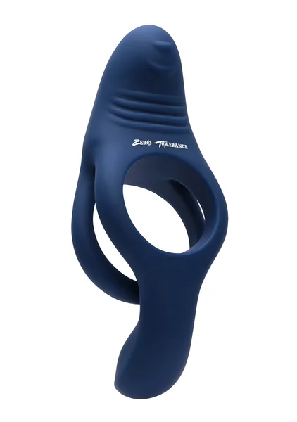 Zero Tolerance Ring Around The Rosy Silicone Vibrating Double Cock Ring & Ball Stimulator - Blue — image 18 of 25