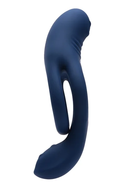 Zero Tolerance Ring Around The Rosy Silicone Vibrating Double Cock Ring & Ball Stimulator - Blue — image 23 of 25