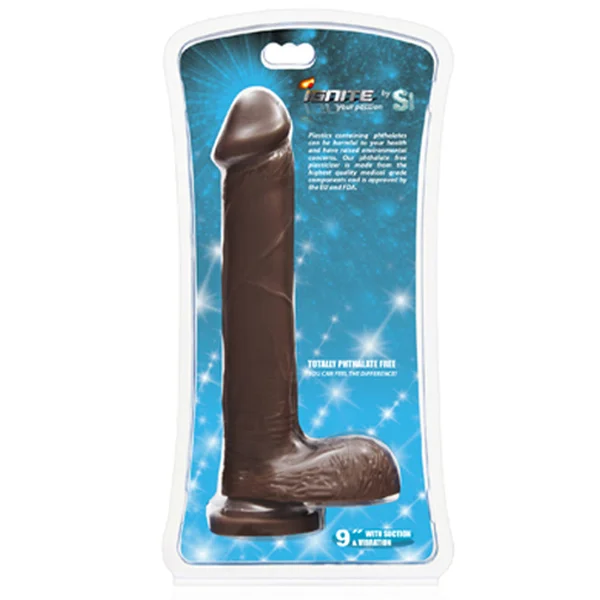 SI 9 inch Cock with Balls Egg & Suction Cup Brown — image 6 of 6