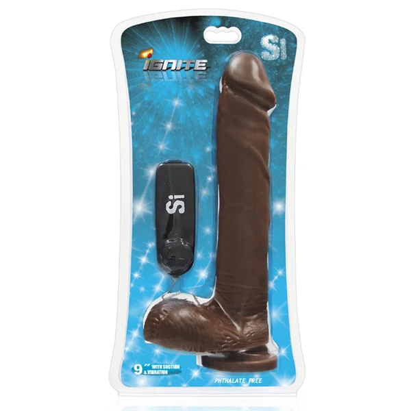 SI 9 inch Cock with Balls Egg & Suction Cup Brown — image 5 of 6