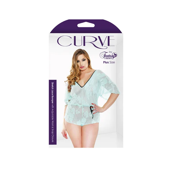 Curve Stretch Lace Romper Seafoam 1X/2X — image 6 of 6