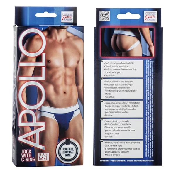 California Exotic Apollo Jock with C-Ring - M/L - Blue — image 2 of 2