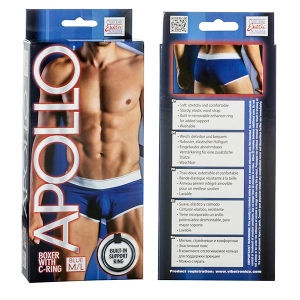California Exotic Apollo Boxer with C-Ring - M/L - Blue — image 2 of 2