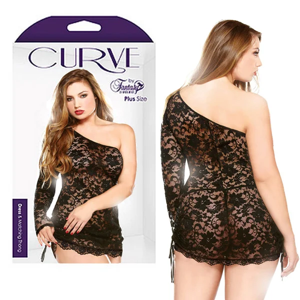 Curve Dress & Matching Thong Black 1X/2X — image 2 of 2