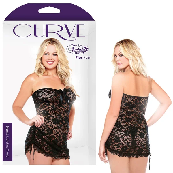 Curve Lace Strapless Dress & Thong 3X/4X — image 2 of 2