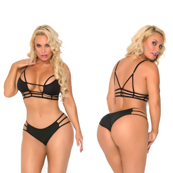 Rene Rofe Cocolicious Cage Me In Bra & Panty Black M/L — image 2 of 2
