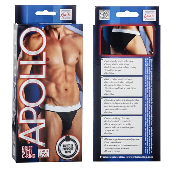 California Exotic Apollo Brief with C-Ring - L/XL - Black — image 2 of 2