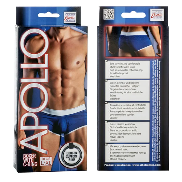 California Exotic Apollo Boxer with C-Ring - L/XL - Blue — image 2 of 2