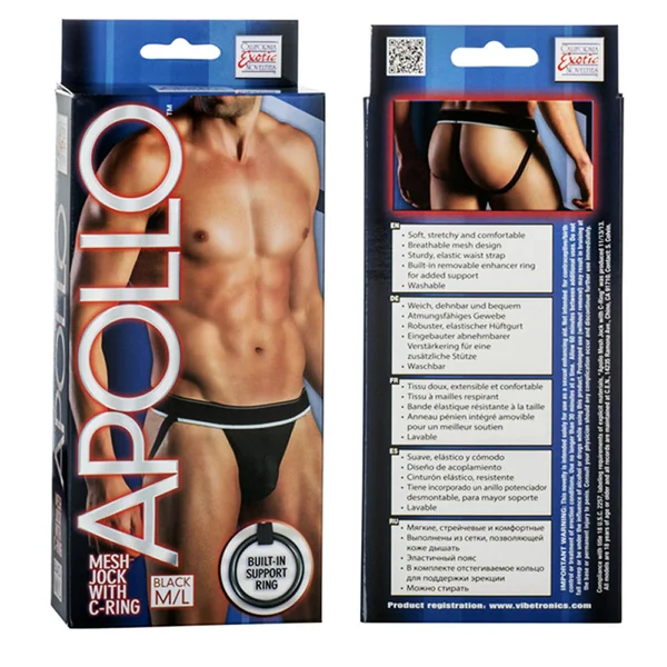 California Exotic Apollo Mesh Jock with C-Ring - M/L - Black — image 2 of 2