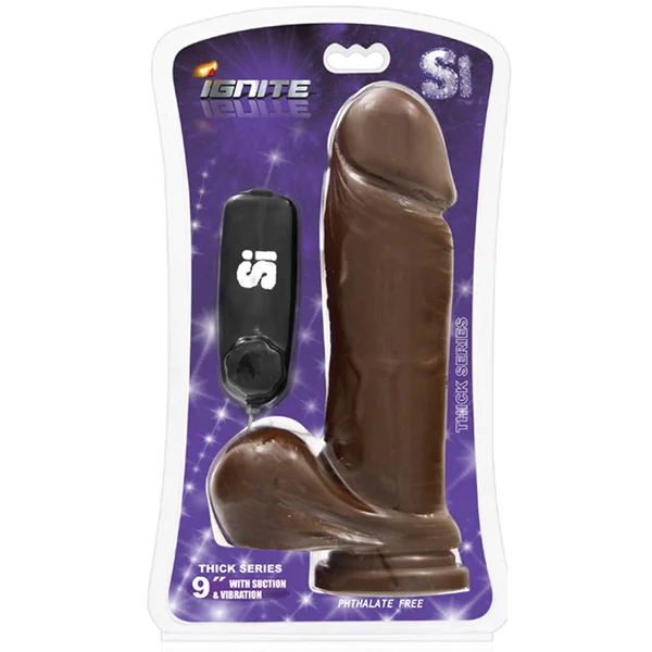 SI 9 inch Thick Cock with Balls with Egg & Suction Cup Brown — image 6 of 6