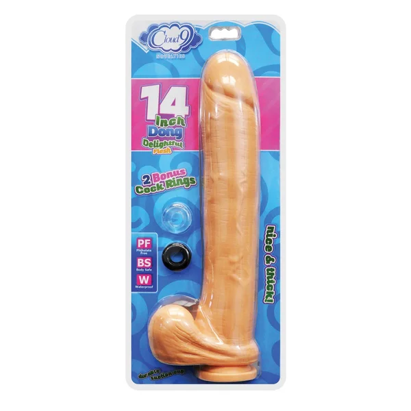 Cloud 9 - Extreme Dong 14 inch Flesh with 2 Bonus Cock Rings — image 4 of 4