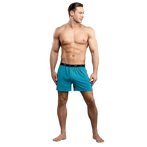 Male Power Bamboo Boxer Teal Med — image 2 of 2
