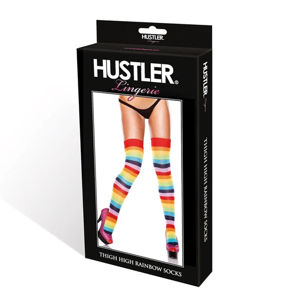 Hustler Thigh High Rainbow Socks — image 2 of 2