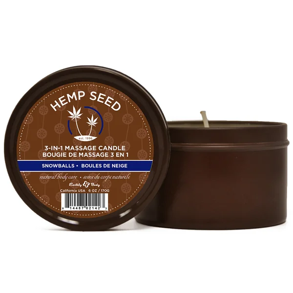 Earthly Body 3 in 1 Massage Candle - 6 oz Snowballs — image 2 of 2