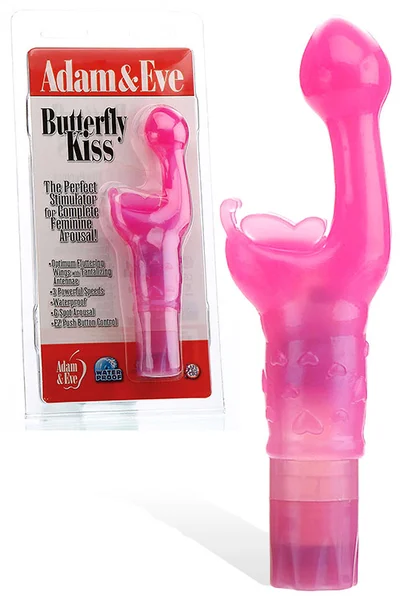 Adam and Eve Butterfly Kiss 7.25" Rabbit Vibrator with Clitoral Teaser — image 4 of 6