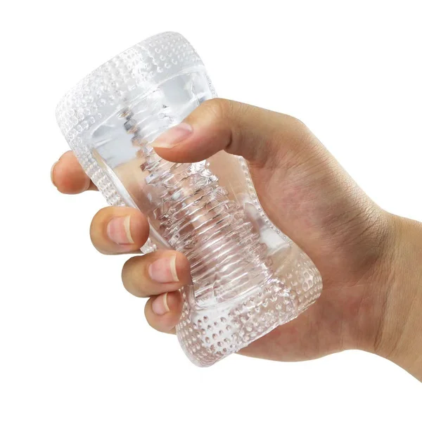 Super Stretchy Clear Ribbed Male Masturbator — image 5 of 6