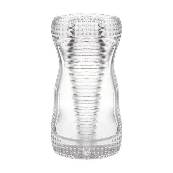 Super Stretchy Clear Ribbed Male Masturbator — image 4 of 6