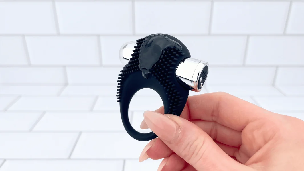 Silicone Vibrating Cock Ring with Raised Ticklers — image 2 of 10