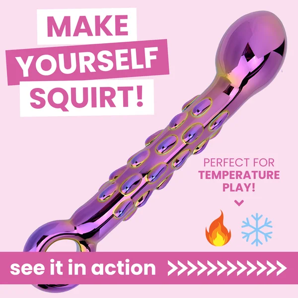 Rainbow Galaxy Glass Prostate Pull Plug & Nubby G-Spot Wand — image 3 of 10