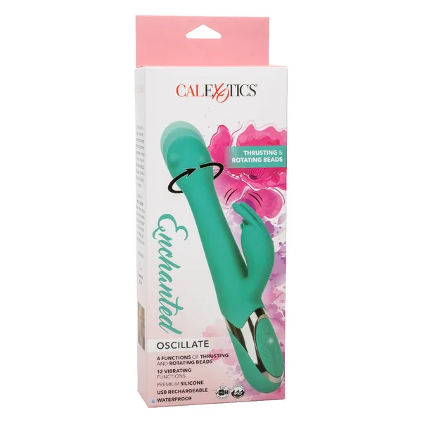 Enchanted Oscillate Rechargeable Silicone Dual Stimulation Vibrator With Thrusting, Rotating Beaded Head By CalExotics — image 19 of 23