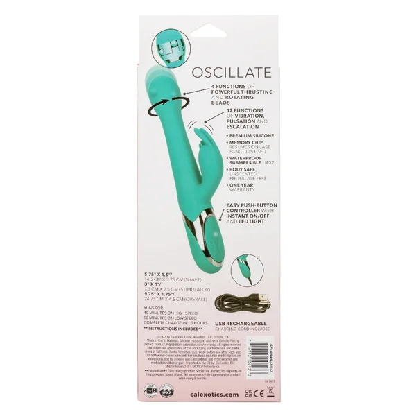 Enchanted Oscillate Rechargeable Silicone Dual Stimulation Vibrator With Thrusting, Rotating Beaded Head By CalExotics — image 18 of 23