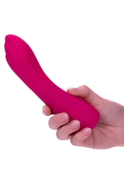 Gem Vibe Collection 7" Curve Rechargeable Waterproof Silicone G-Spot Vibrator By CalExotics - Pink — image 23 of 25