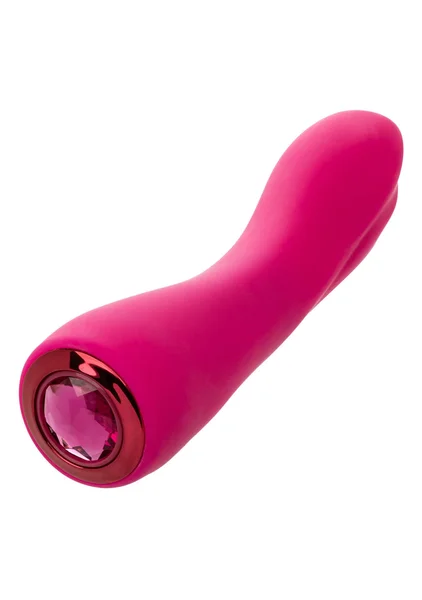 Gem Vibe Collection 7" Curve Rechargeable Waterproof Silicone G-Spot Vibrator By CalExotics - Pink — image 20 of 25