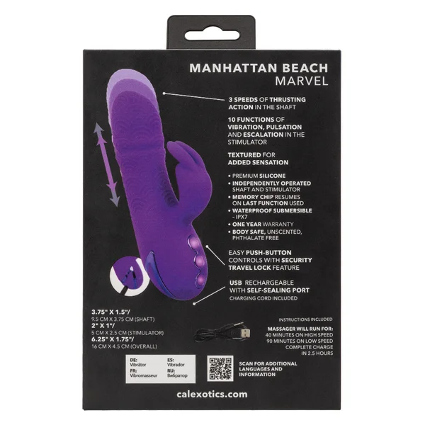 California Dreaming Manhattan Beach Marvel Thrusting Dual Stimulation Vibrator By CalExotics — image 19 of 24