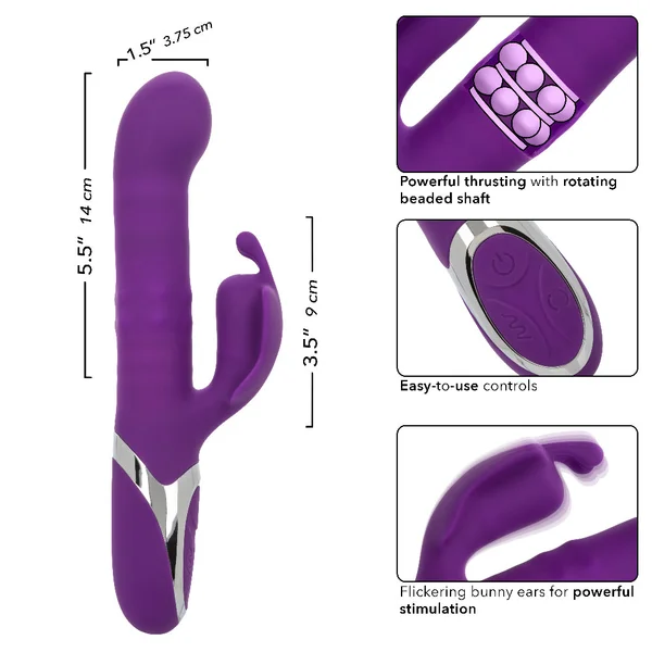 Enchanted Flutter Rechargeable Dual Stimulation Silicone Vibrator With Thrusting Tip & Rotating Beads By CalExotics — image 22 of 23