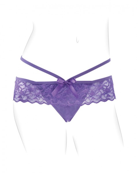 Fantasy For Her Crotchless Panty Thrill-her - Purple